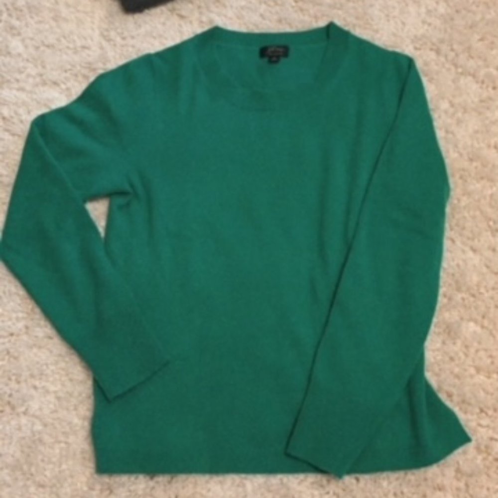 J CREW Cashmere Crewneck Kelly Green S Like New